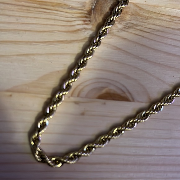 20” 4mm Gold Plated Yellow Gold Rope Chain Necklace - Picture 2 of 4
